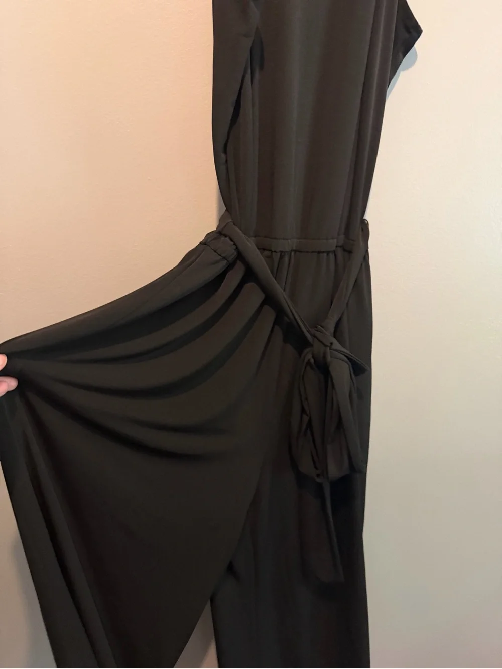 Chicos Classic Gaucho Black Sleeveless Jumpsuit with Waist Tie - Picture 2 of 6